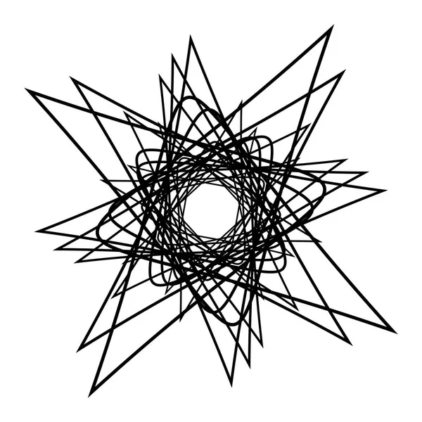 Elemento Radial Geométrico Aislado Sobre Fondo Blanco — Archivo Imágenes Vectoriales