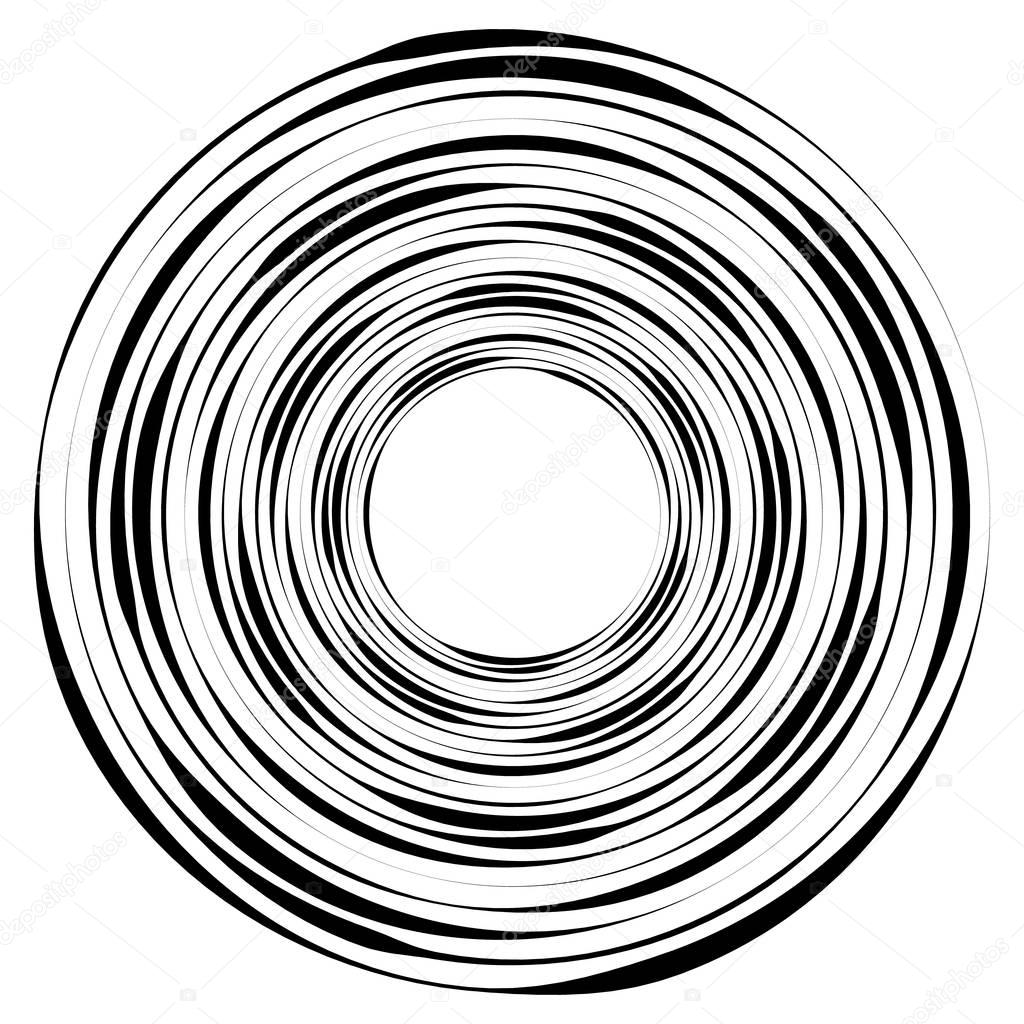Abstract concentric element isolated on white background