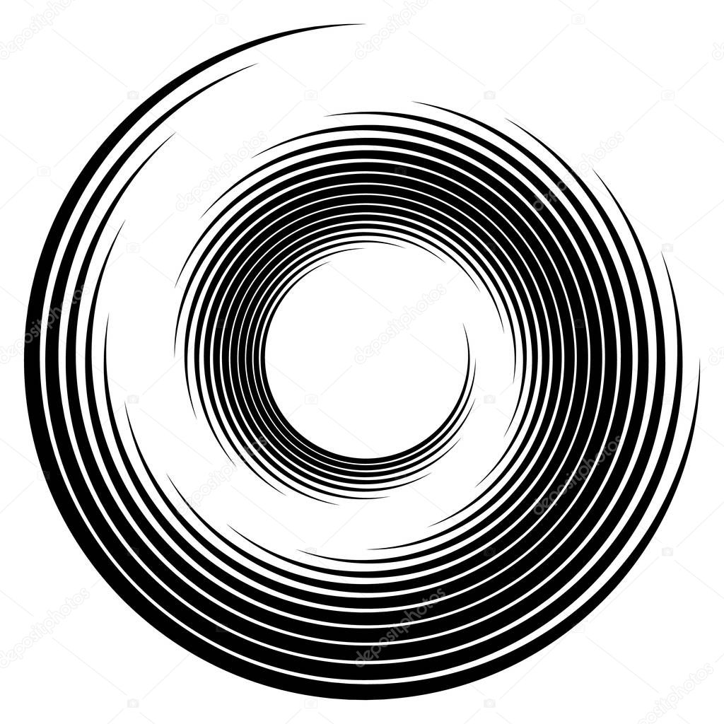 Abstract concentric element isolated on white background