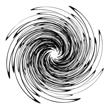 soyut konsantrik Radyal geometrik motif, vektör, illüstrasyon 