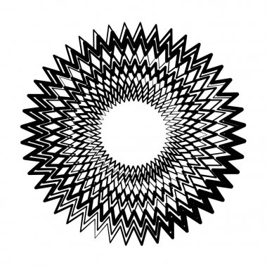 soyut konsantrik Radyal geometrik motif, vektör, illüstrasyon 