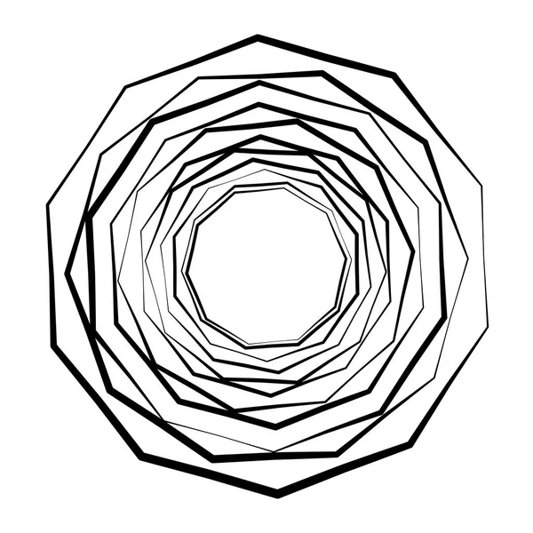 Élément Radial Géométrique Isolé Sur Fond Blanc — Image vectorielle