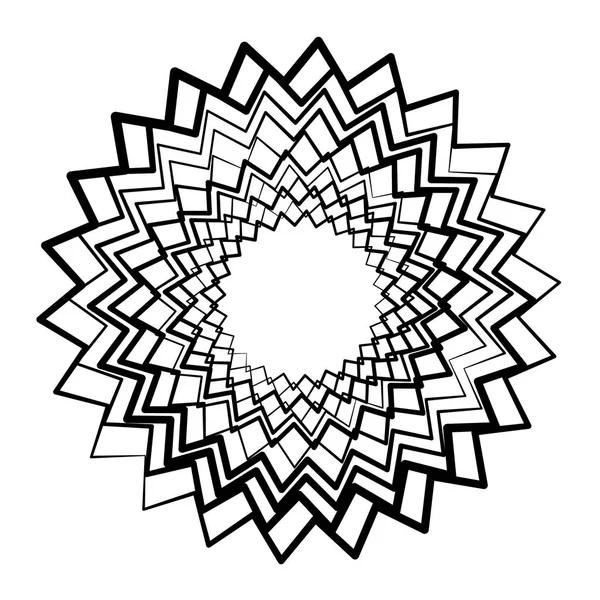 白い背景に分離された幾何学的な放射状要素 — ストックベクタ