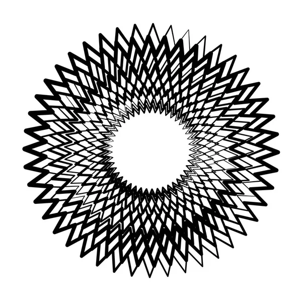 Geometriska Radiella Element Isolerad Vit Bakgrund — Stock vektor