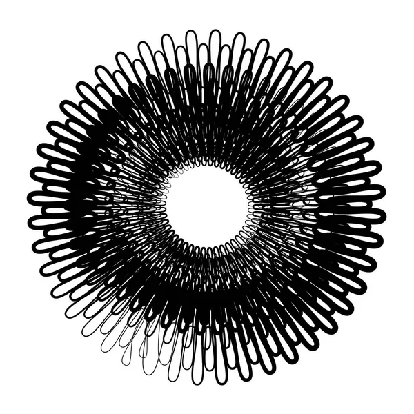 Geometrische Radiale Geïsoleerd Witte Achtergrond — Stockvector