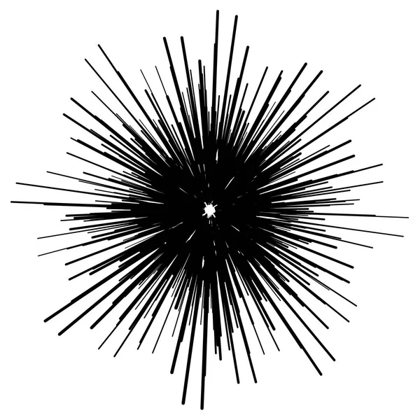 Elemento Radial Geométrico Isolado Sobre Fundo Branco —  Vetores de Stock