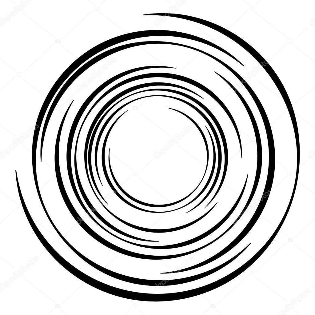 abstract concentric radial geometric motif, vector, illustration 