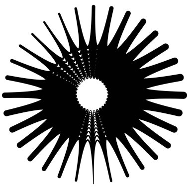 soyut konsantrik Radyal geometrik motif, vektör, illüstrasyon 