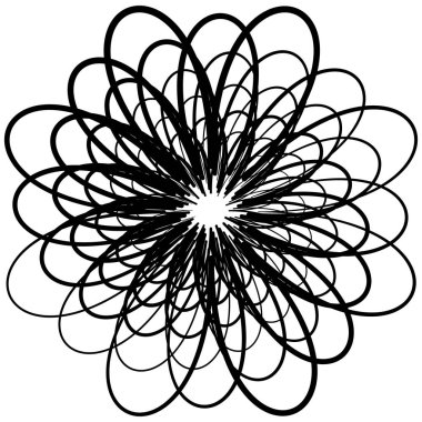 soyut konsantrik Radyal geometrik motif, vektör, illüstrasyon 
