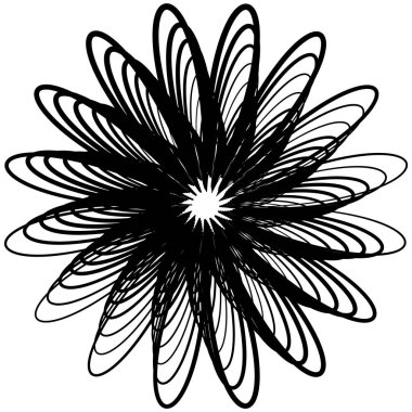 soyut konsantrik Radyal geometrik motif, vektör, illüstrasyon 