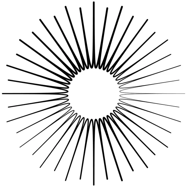 Astratto Motivo Geometrico Radiale Concentrico Vettore Illustrazione — Vettoriale Stock