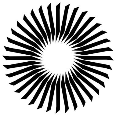 Konsantrik Radyal öğesi. Soyut geometrik öğe yayılan