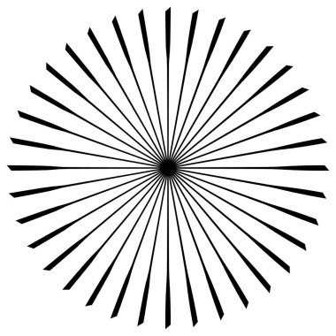 Konsantrik Radyal öğesi. Soyut geometrik öğe yayılan