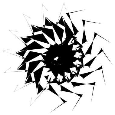 Konsantrik Radyal öğesi. Soyut geometrik öğe yayılan