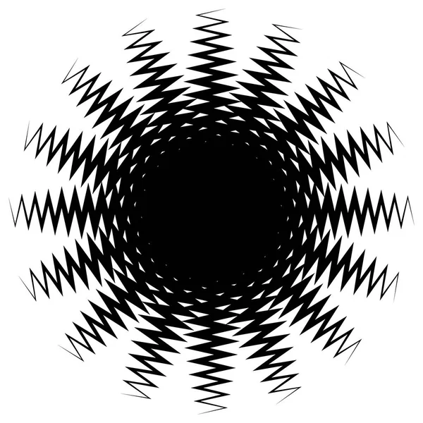 Geometrische Radiale Geïsoleerd Witte Achtergrond — Stockvector