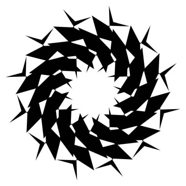 Konsantrik Radyal öğesi. Soyut geometrik öğe yayılan