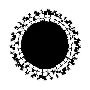 Konsantrik Radyal öğesi. Soyut geometrik öğe yayılan