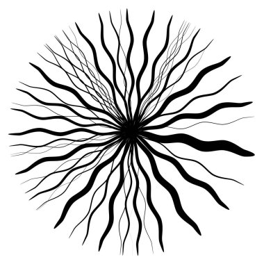 Konsantrik Radyal öğesi. Soyut geometrik öğe yayılan