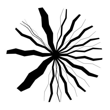 Konsantrik Radyal öğesi. Soyut geometrik öğe yayılan