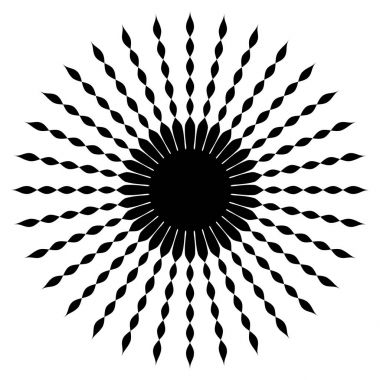 Konsantrik Radyal öğesi. Soyut geometrik öğe yayılan