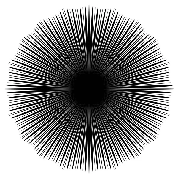 Concentrische Radiale Element Abstracte Geometrische Element Stralen — Stockvector