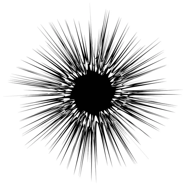 Élément Radial Concentrique Élément Géométrique Abstrait Rayonnant — Image vectorielle
