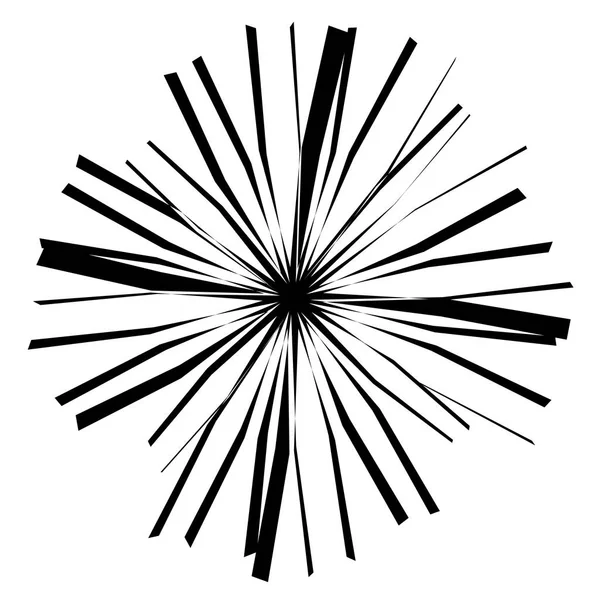 Koncentriska Radiella Element Utstråla Abstrakta Geometriska Element — Stock vektor