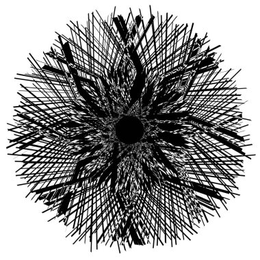 Konsantrik Radyal öğesi. Soyut geometrik öğe yayılan