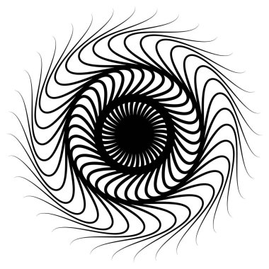 soyut konsantrik Radyal geometrik motif, vektör, illüstrasyon 