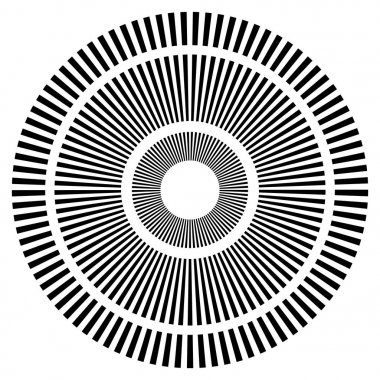 soyut konsantrik Radyal geometrik motif, vektör, illüstrasyon 