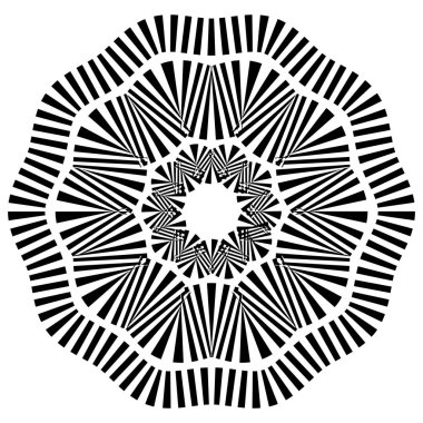 Geometrik Radyal öğesi. Soyut konsantrik, Radyal geometrik motif