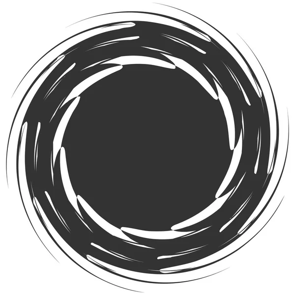 白地の円形 放射状の抽象型の要素 歪みを持つ図形を放射 — ストックベクタ