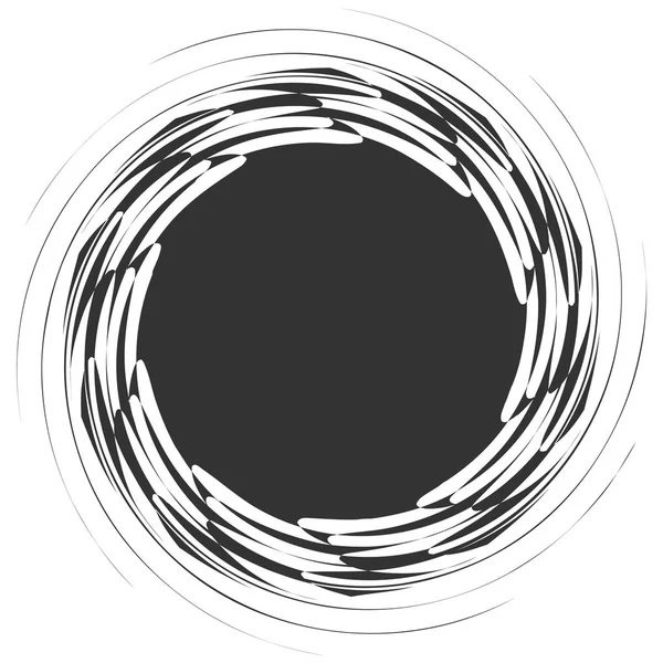 Circulaire Radiaal Abstracte Element Wit Vorm Met Vervorming Stralen — Stockvector