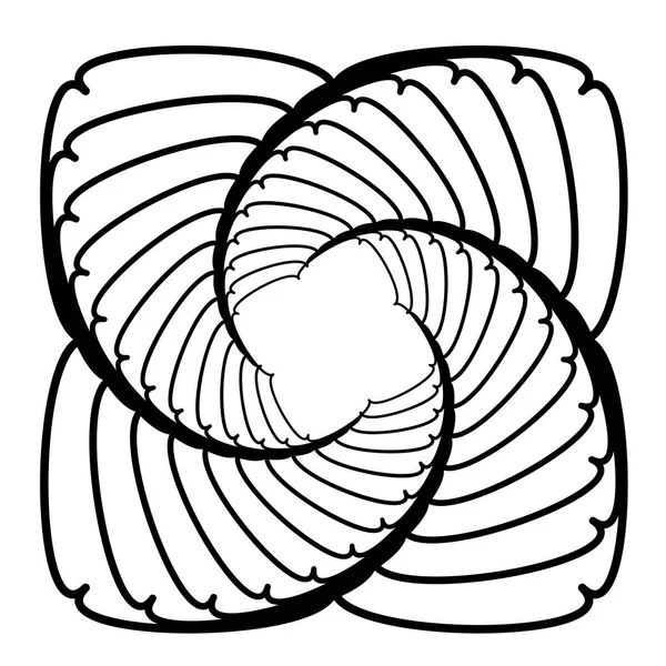 Abstraktes Konzentrisches Radial Geometrisches Motiv Vektor Illustration — Stockvektor