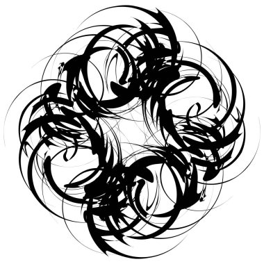 Dairesel, Radyal soyut öğe üzerinde beyaz. Şekil deformasyonu ile yayılan