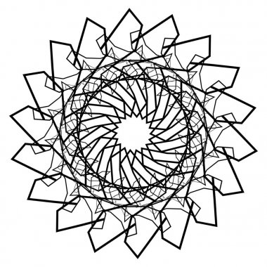 Geometrik Radyal öğesi. Soyut konsantrik, Radyal geometrik motif