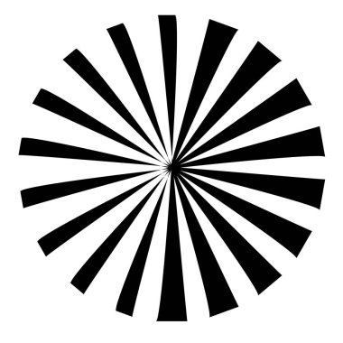 Beyaz arka plan üzerinde dairesel, Radyal soyut öğe