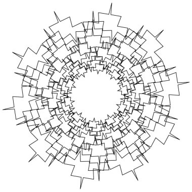 Beyaz arka plan üzerinde dairesel, Radyal soyut öğe