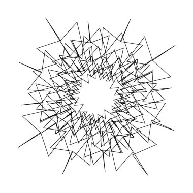 Beyaz arka plan üzerinde dairesel, Radyal soyut öğe