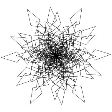 Beyaz arka plan üzerinde dairesel, Radyal soyut öğe