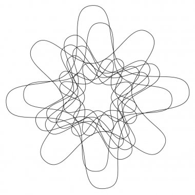 Beyaz arka plan üzerinde dairesel, Radyal soyut öğe