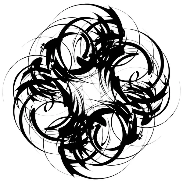 Circulaire Radiaal Abstracte Element Wit Vorm Met Vervorming Stralen — Stockvector