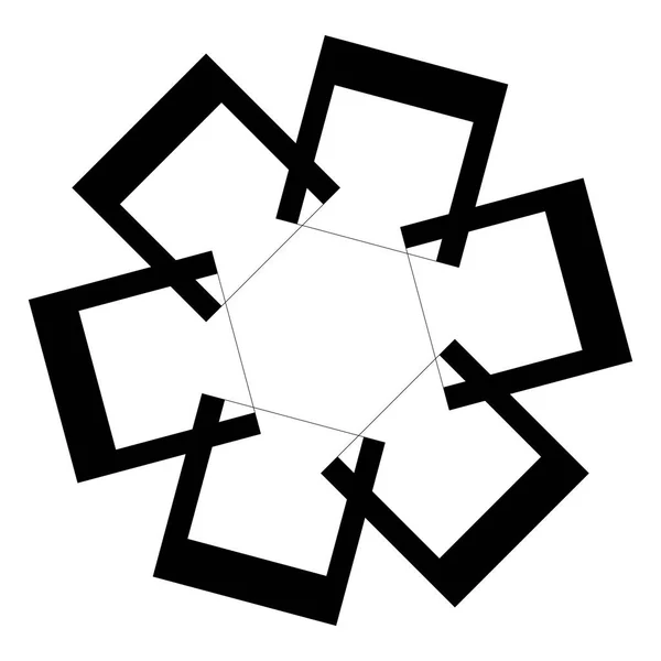 Geometriska Radiella Element Abstrakta Koncentriska Radial Geometriska Motiv — Stock vektor