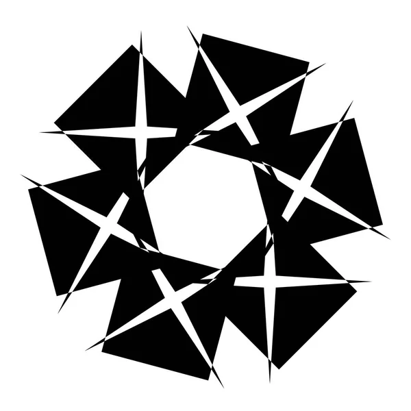 Geometrické Radiální Prvek Abstraktní Soustředné Radiální Geometrický Motiv — Stockový vektor