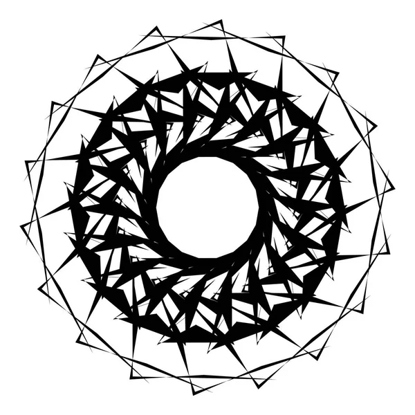 Geometriska Radiella Element Abstrakta Koncentriska Radial Geometriska Motiv — Stock vektor