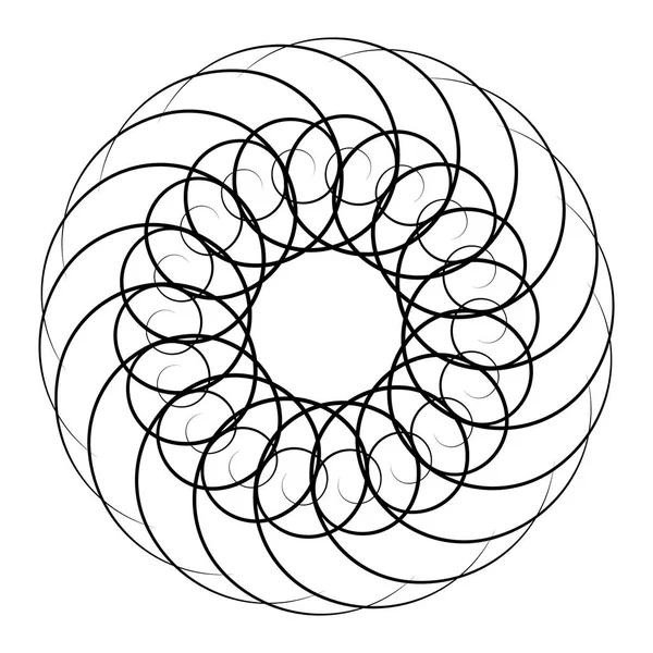 Geometriska Radiella Element Abstrakta Koncentriska Radial Geometriska Motiv — Stock vektor