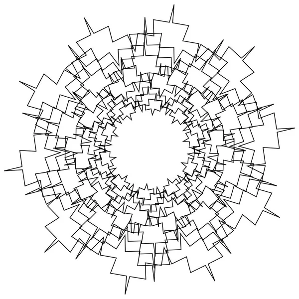 Elemento Abstrato Circular Radial Sobre Fundo Branco — Vetor de Stock