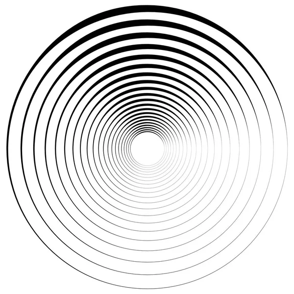 Концентричний Радіальний Елемент Ізольований Білому Тлі — стоковий вектор