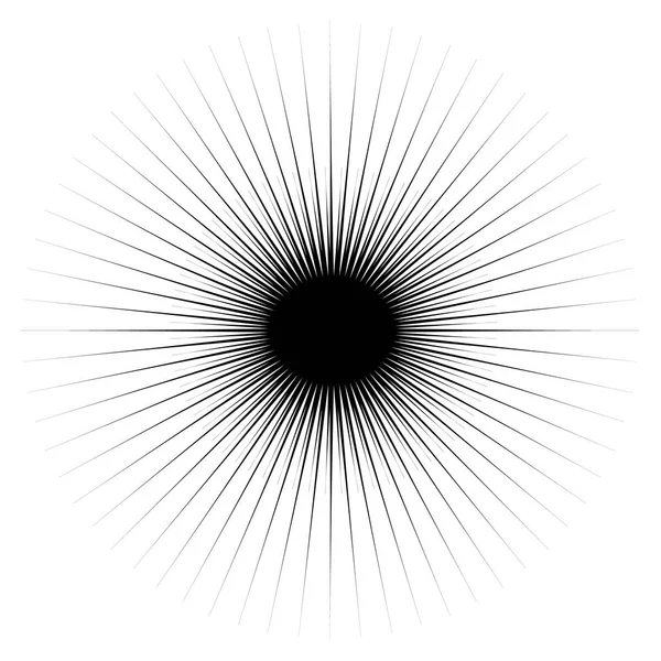 Elemento Radial Concéntrico Aislado Sobre Fondo Blanco — Archivo Imágenes Vectoriales