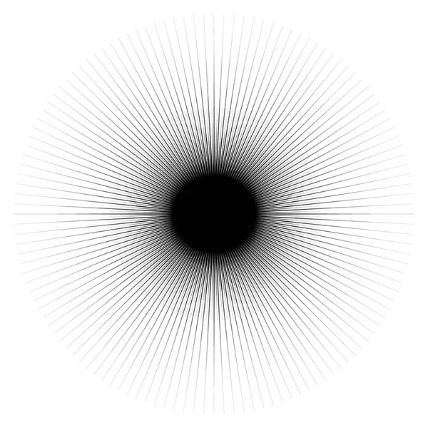 Concentrische Radiale Geïsoleerd Witte Achtergrond — Stockvector